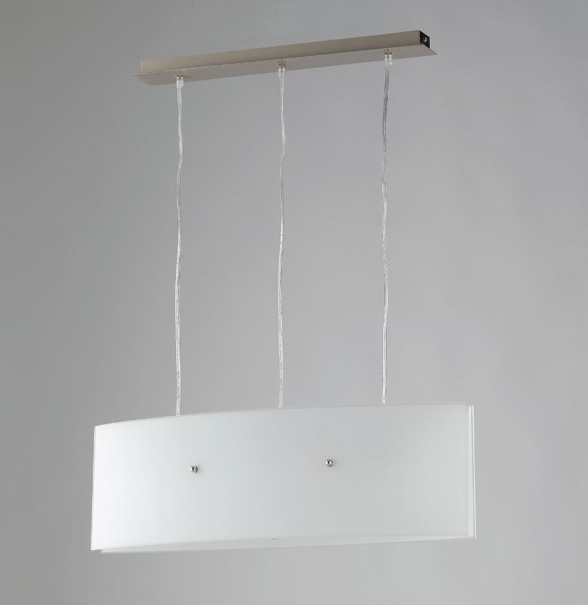 Sospensione 3 luci struttura metallo cromo vetro satinato curvo 3XE27 non incl. AMSTERDAM Sospensione 3 luci struttura metallo cromo vetro satinato curvo 3XE27 non incl. AMSTERDAM